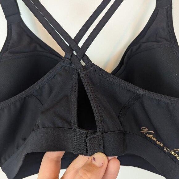 Victoria's Secret Padded Strappy Pushup Sports Bra in Black, Sz 36D - Picture 5 of 7